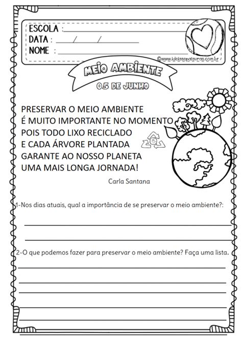 3 Atividades sobre o meio ambiente para imprimir