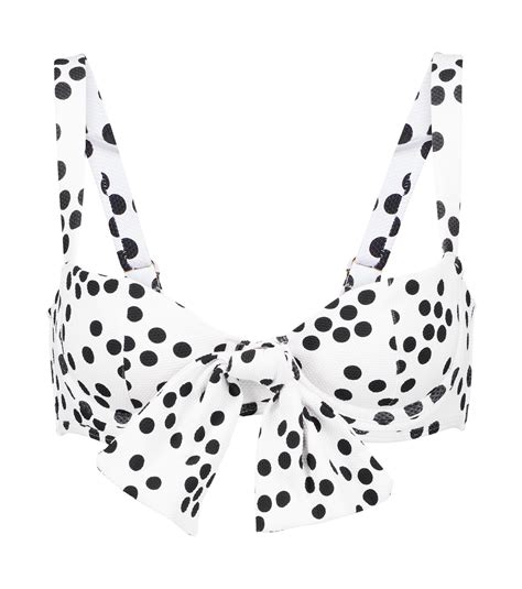 Alexandra Miro Clara Polka Dot Bikini Top In Metallic Lyst