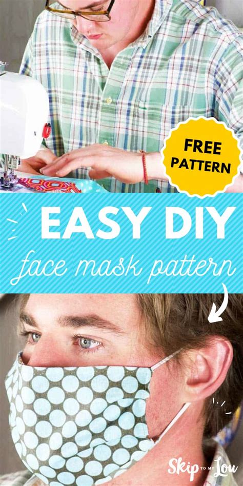 Easy DIY Face Mask Pattern | FREE Printable | Skip To My Lou | Easy face mask diy, Easy face ...