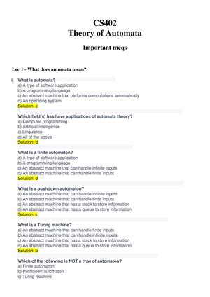 CS402 Mcqs Final Term By Vu Topper RM Vutopperrm D Cc CS 402