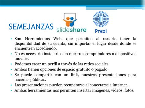 Semejanzas Y Diferencias Entre Prezi Slideshare PPT