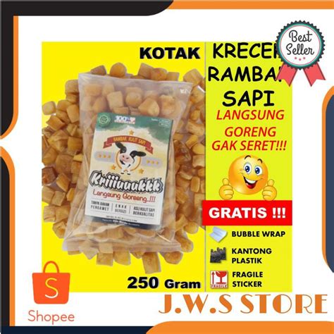 Jual Krecek Rambak Sapi Gr Kerupuk Kulit Sapi Mentah Krupuk Rambak