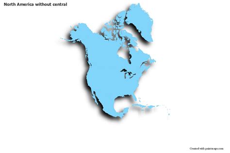 Mapas de muestra para América del Norte sin central azul contorno