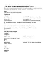 Ohio Medicaid Provider Credentialing Form 69 Pdf Ohio Medicaid