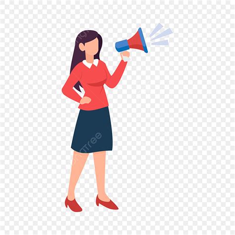 Megaphone Clipart Hd PNG, Woman With A Megaphone Vector Picture ...