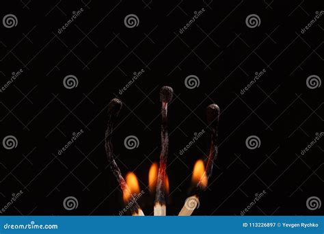 Match with the Flame Isolated Stock Image - Image of isolated, black ...