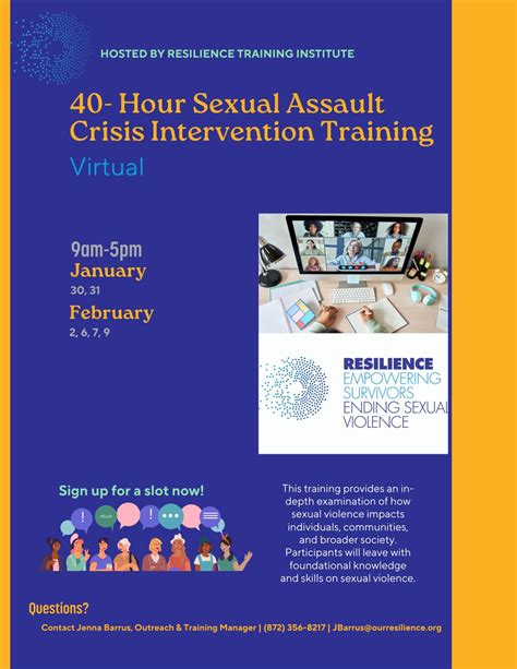 Virtual 40 Hour Sexual Assault Crisis Intervention Training Resilience