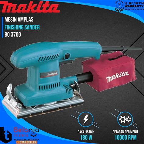 Makita Mesin Amplas Kayu BO 3700 Finishing Sander 180 Watt BO3700