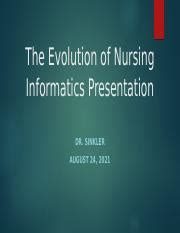 The Evolution Of Nursing Informatics From Florence Nightingale