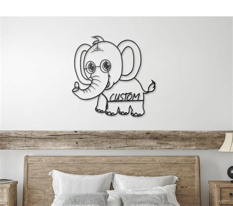 Custom Elephant Wall Art / Elephant Nursery Wall Art / Custom Baby Shower Gift - Etsy