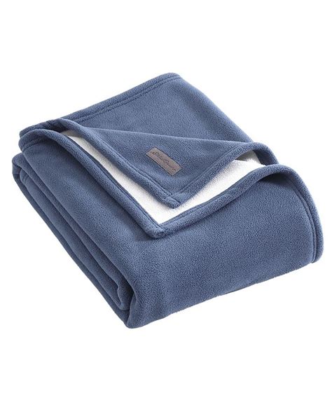 Eddie Bauer Peak Solid Fleece Reversible Throw & Reviews - Blankets ...