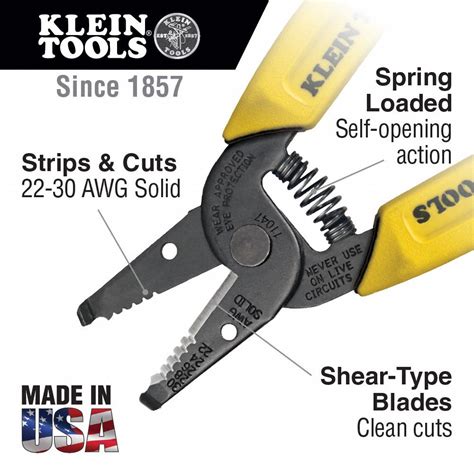 KLEIN TOOLS Wire Stripper 30 AWG To 22 AWG 6 1 4 In Overall Lg Std