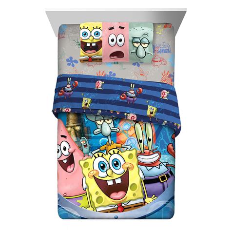 Spongebob Squarepants Patrick Kids Twin Comforter Sheets (4 Piece Bed In A Bag ...