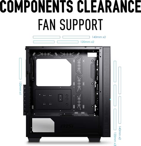 Msi Mpg Sekira R Tower Pc Gaming Case Rgb Mm Fan Tempered Glass