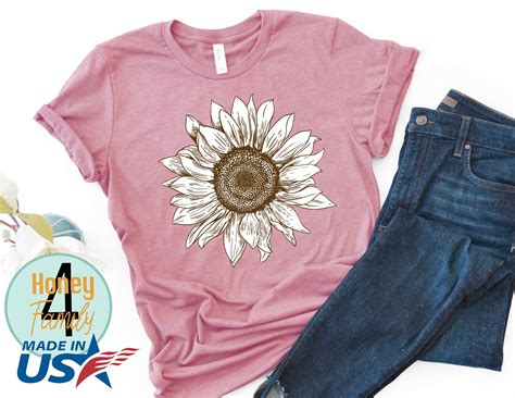 Sunflower Sunflower Shirt Floral Tee Shirt Flower Shirt Garden