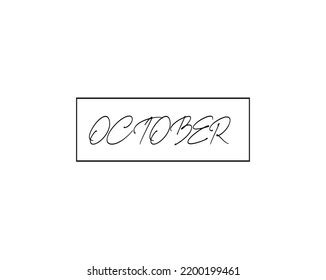 October Text Illustration Vector Logo Design Stock Vector (Royalty Free ...