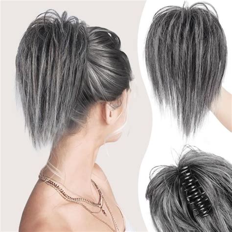 Court Extension Cheveux Naturel Queue De Cheval Pince Cm Synth Tique