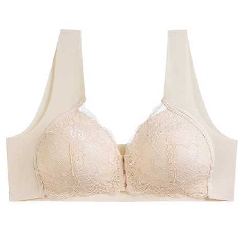 Bigersell Women S Classic T Shirt Bra Lace Wireless Front Closure Bras For Women Lingerie