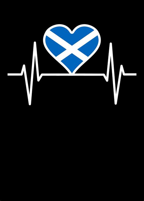 Scotland Heartbeat Poster Picture Metal Print Paint By Shiva121