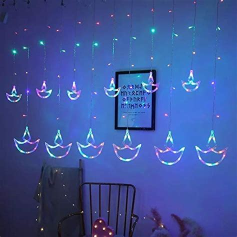 Desidiya Multicolor Diya Diwali Light Curtain String Lights With