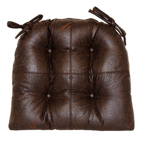 Faux Leather Brown Chair Cushion | At Home