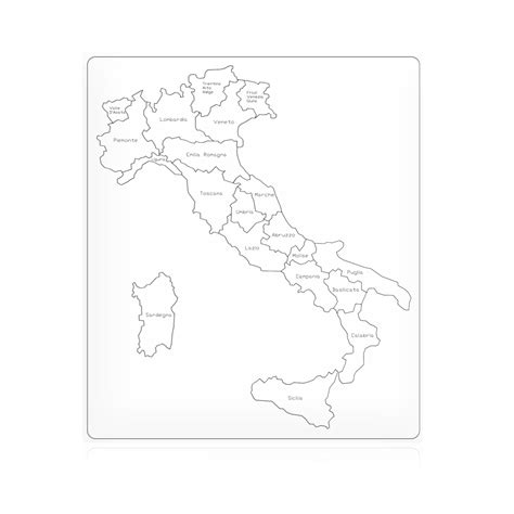 Political Map Of Italy With The Several Regions Where