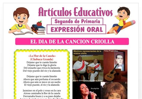 El D A De La Canci N Criolla Para Segundo De Primaria