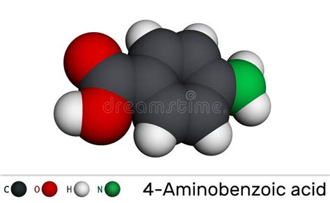 4-Aminobenzoic Acid, P-Aminobenzoic Acid, PABA Molecule. it is ...