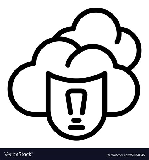 Secured Data Cloud Icon Outline Broken Royalty Free Vector