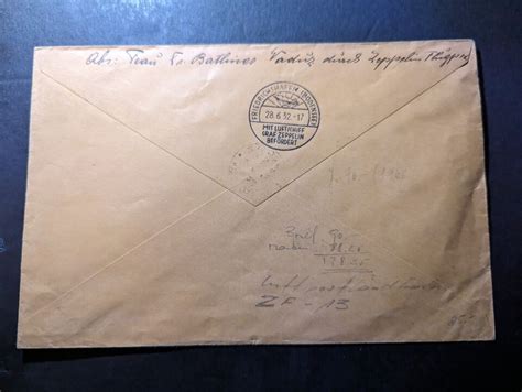 Liechtenstein Airmail Lz Graf Zeppelin Cover Vaduz To