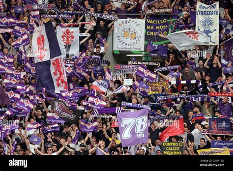 Prague Czech Republic Th June Acf Fiorentina Fans Cheer On