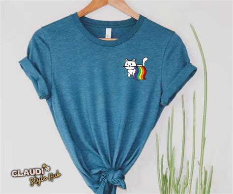 Rainbow Cat Shirt Lgbtq Shirt Pride Shirt Gay Shirt Transgender Shirt Human Rights Shirt