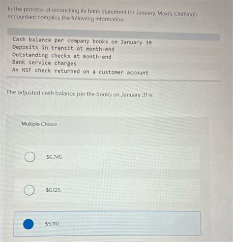 [solved] In The Process Of Reconciling Its Bank Statement For January