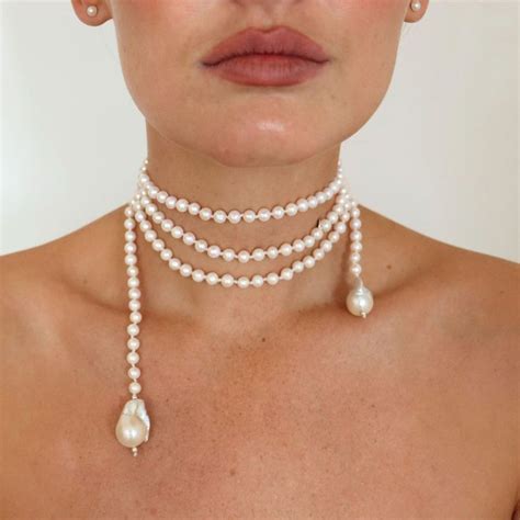 Silver Perle Long Pearl Necklace In 2024 Fancy Jewelry Necklace