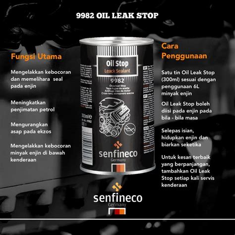 READY STOCK SENFINECO OIL STOP LEAK 100 Original Shopee Malaysia