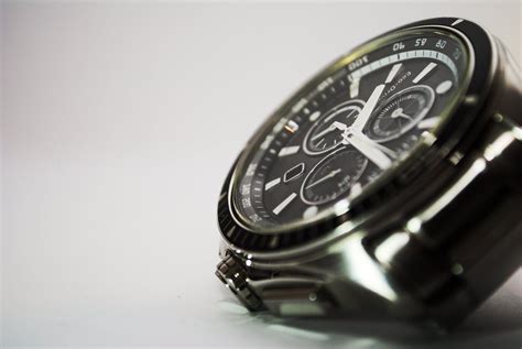 Black Leather Strap Silver Chronograph Watch · Free Stock Photo