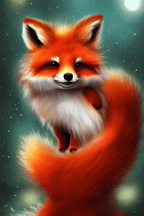 Kawaii Cute Fluffy Fox In The Style Of Puffy Gator Creative Fabrica