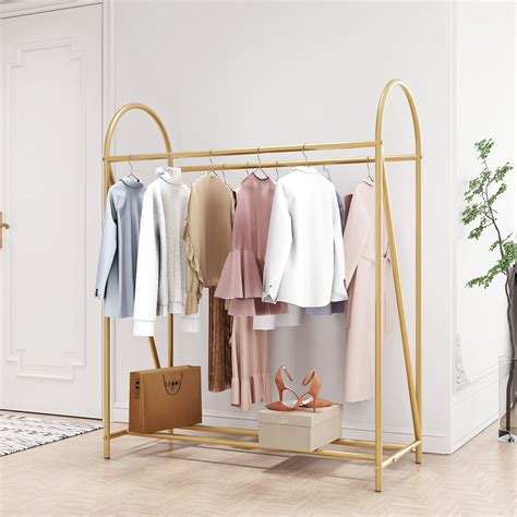 Smlttel Metal Garment Rack,Heavy Duty Gold Clothing Rack for Boutique ...