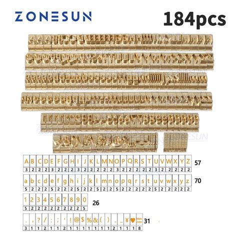 ZONESUN Pcs Alphabet Letter Stamp Set With Cm T Slot For Hot Foil Stamping Machine Custom
