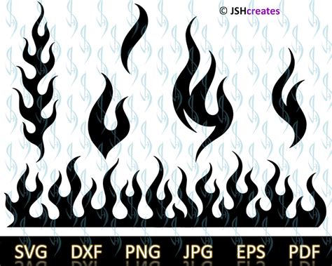 Flames Svg Fire Svg Fire Flames Svg Flames Bundle Cut File Fire