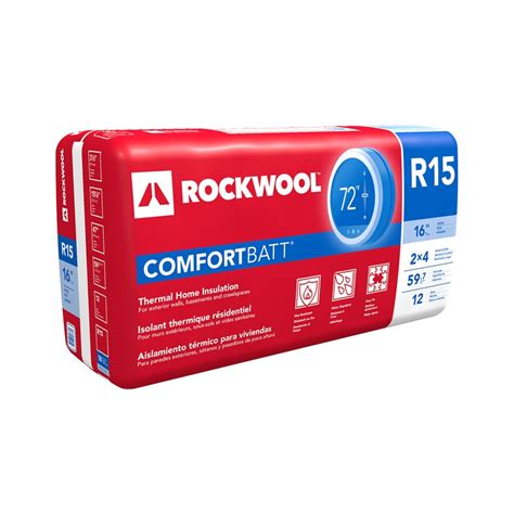 ROCKWOOL COMFORTBATT R-15 Stone Wool Batt Insulation with Sound Barrier (15.25-in W x 47-in L ...