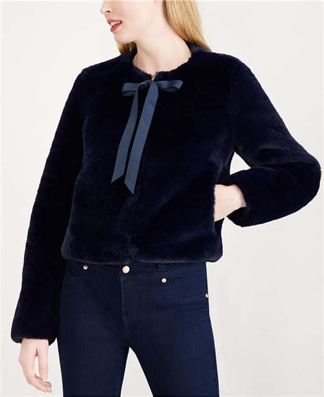 Maison Jules Tie Neck Faux Fur Jacket Shopstyle Fur And Shearling Coats