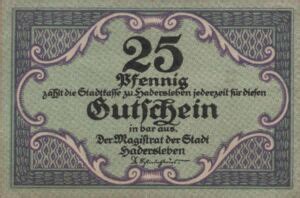 Banknote Pfennig German Notgeld Hadersleben Gra H D