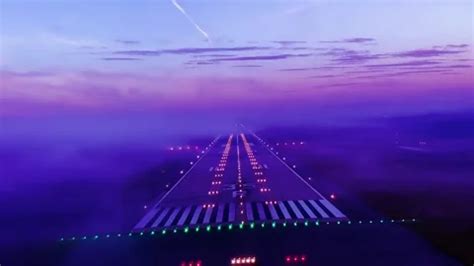 Incredible view of airplane landing on a... | Stock Video | Pond5