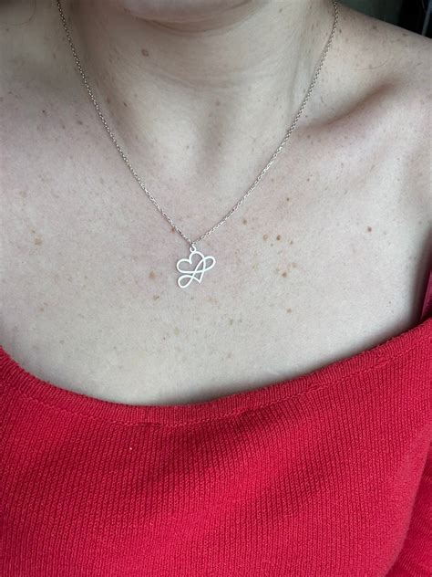 Sterling Silver Line Art Infinity And Heart Necklace Interlocked Heart