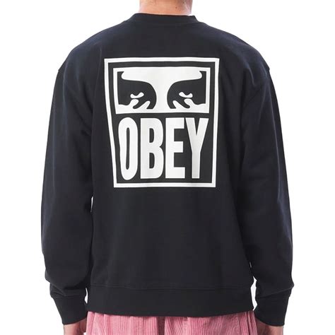 OBEY Eyes Icon Pullover Crew Black