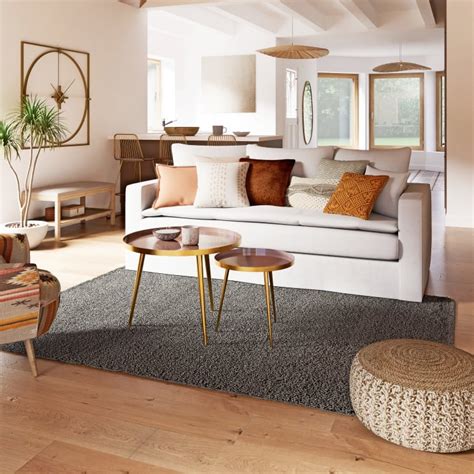 Pouf rond en jute et coton marron et écru tressés MATTIS Maisons du Monde