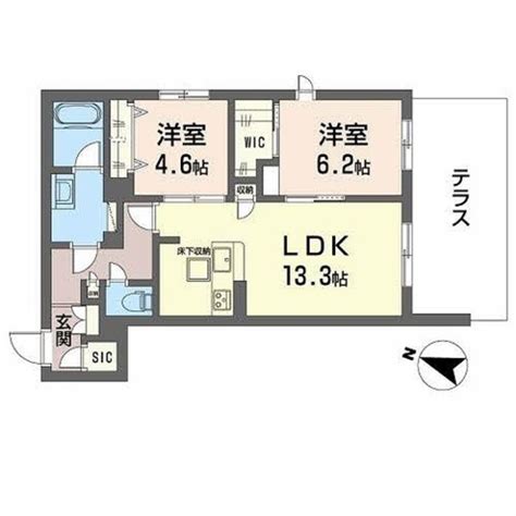 近鉄奈良線 河内花園駅 地上3階建て 築1年未満 大阪府東大阪市花園本町2丁目 115万円／2ldk 洋室46 洋室62 Ldk13