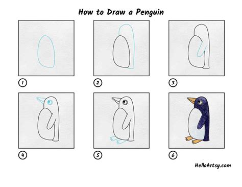 How to Draw a Penguin - HelloArtsy