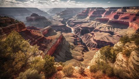 Majestic Sandstone Cliff Eroded By Natural Beauty Generated By Ai Stock